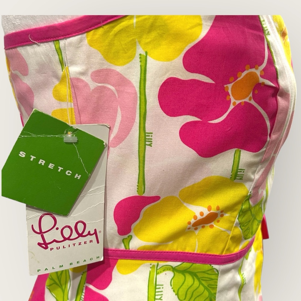 Vintage Lilly Pulitzer Strapless Dress NWT | 90sβ Floral Stretch Size 6 - Picture 4 of 12